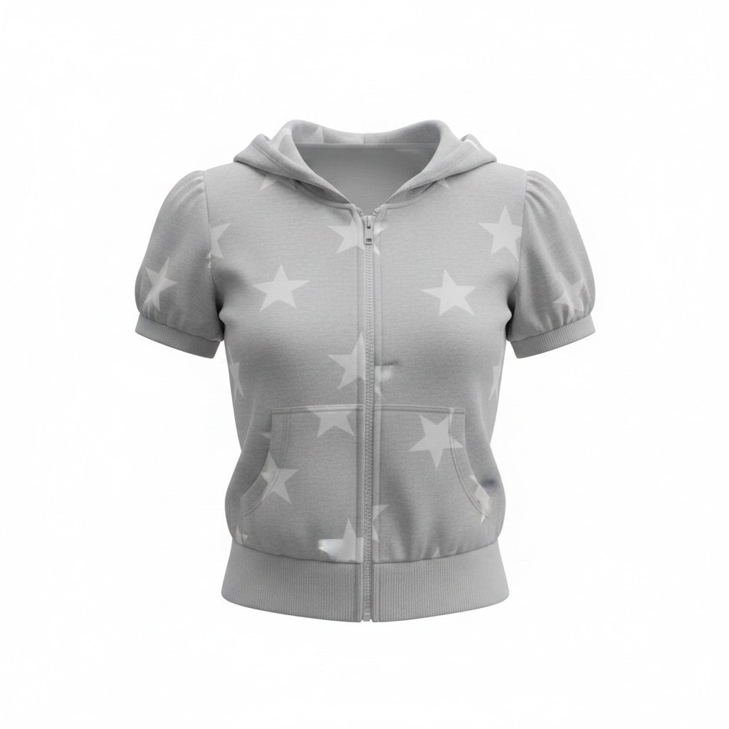 Y2K Star Cropped Hoodie