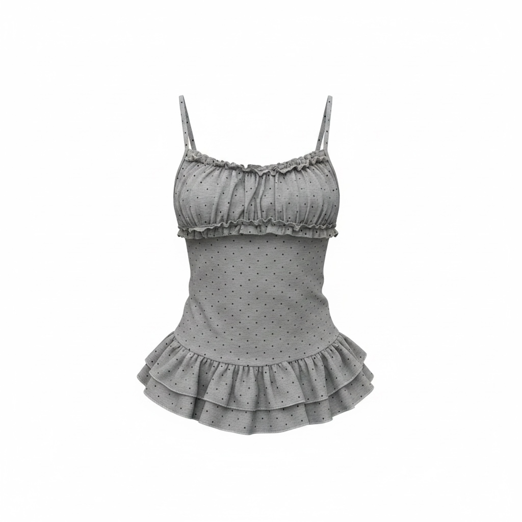 Mesh peplum cami