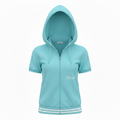 Short-Sleeve Zip-Up Hoodie