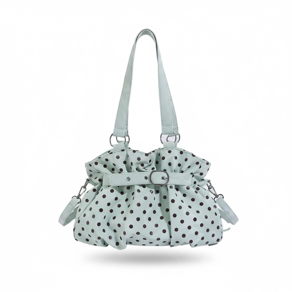 Polka Dot Gathered Shoulder Bag