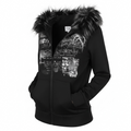 Y2K Grunge Fur-Trimmed Hoodie