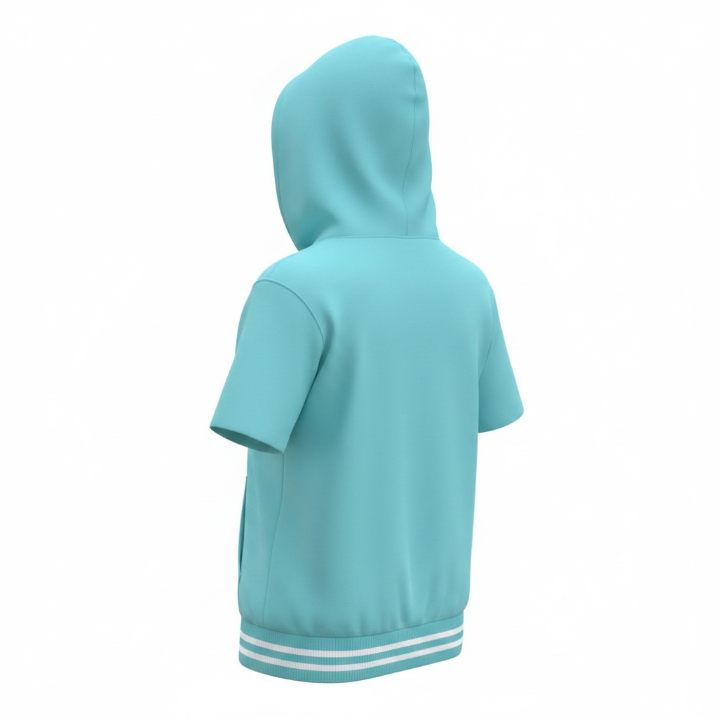 Short-Sleeve Zip-Up Hoodie