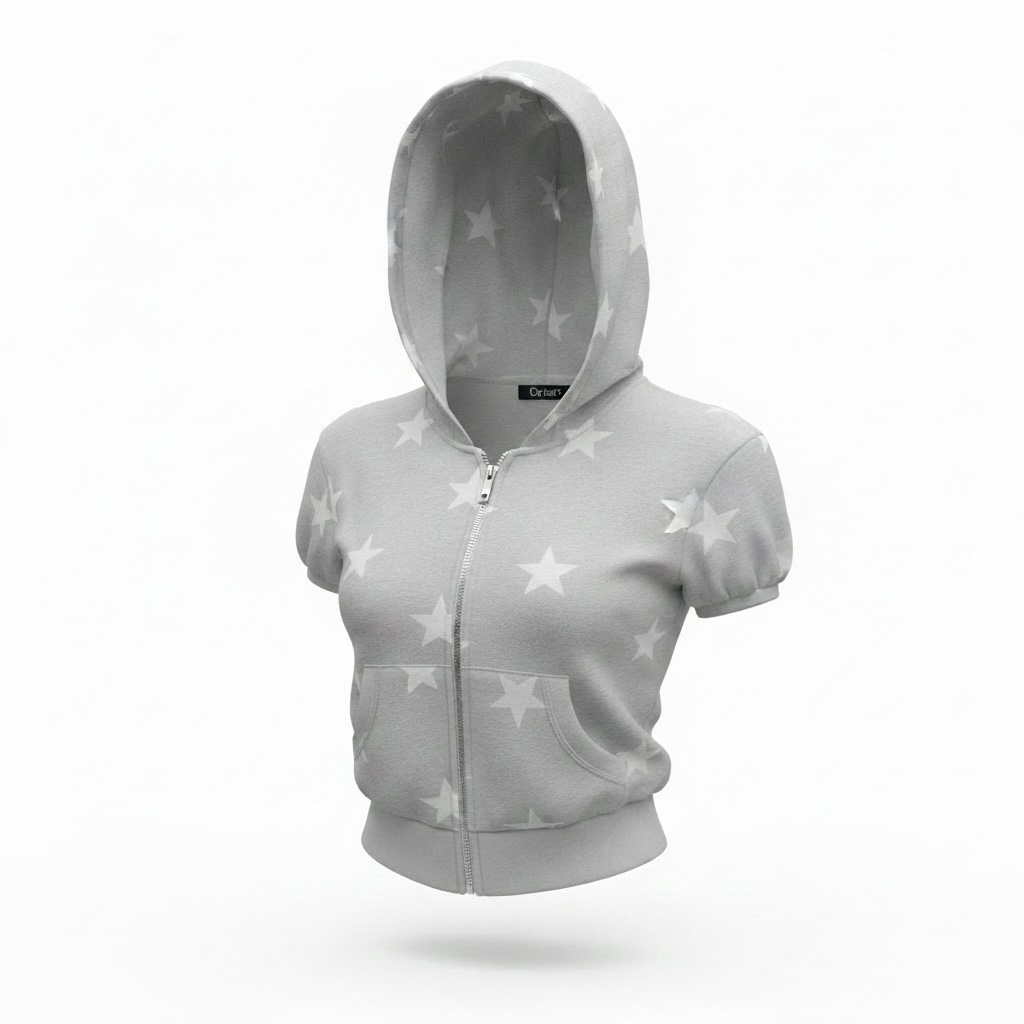 Y2K Star Cropped Hoodie