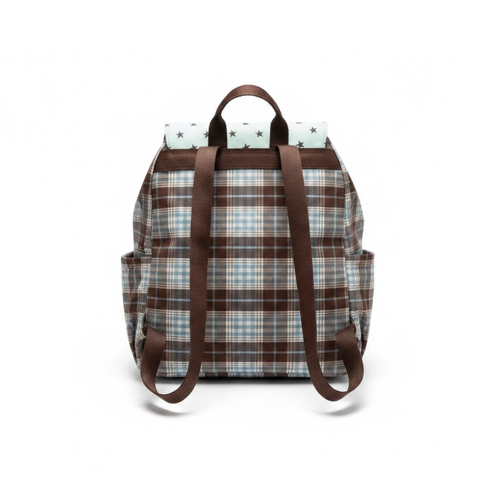 Plaid ribbon backpack
