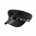 Y2K Leather Baker Boy Cap