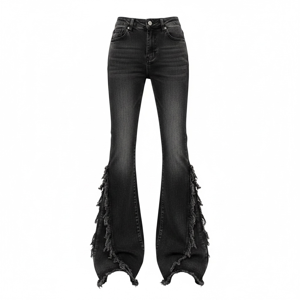 Fringed Flare Jeans