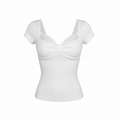 Lace Trim Ribbed Top